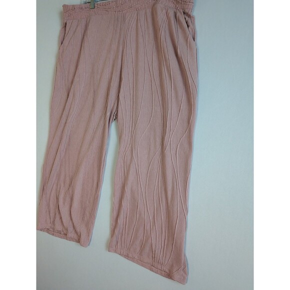 Coco + Carmen Womens Lounge Pants XXL Wide Leg Cropped Pink Hippie Vibe Elastic - Picture 3 of 14